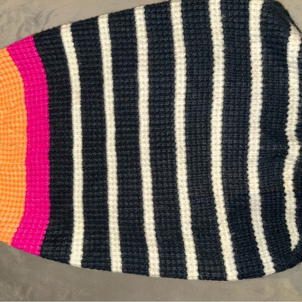 Striped Knit dog / pet Sweater Shirt with Pink and Orange Accents